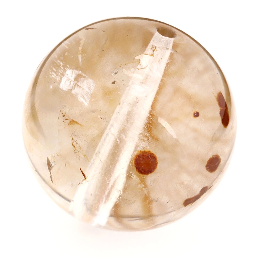 「1点もの 現品」 1粒売り 天然 オーラクォーツ ブラジル産 14mm パワーストーン バラ売り 天然石 パワーストーン ばら売り ビーズ 穴あき 1玉売り アクセサリー パ zz000122-zw