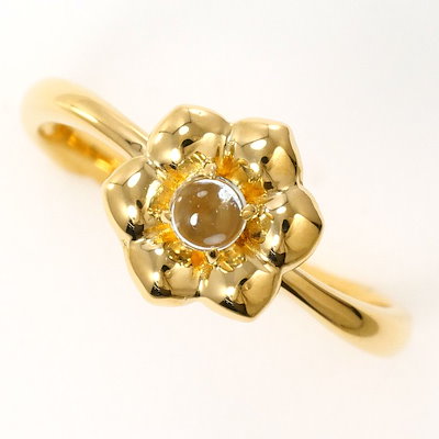 K18 リングアクアマリンアンティーク18金指輪