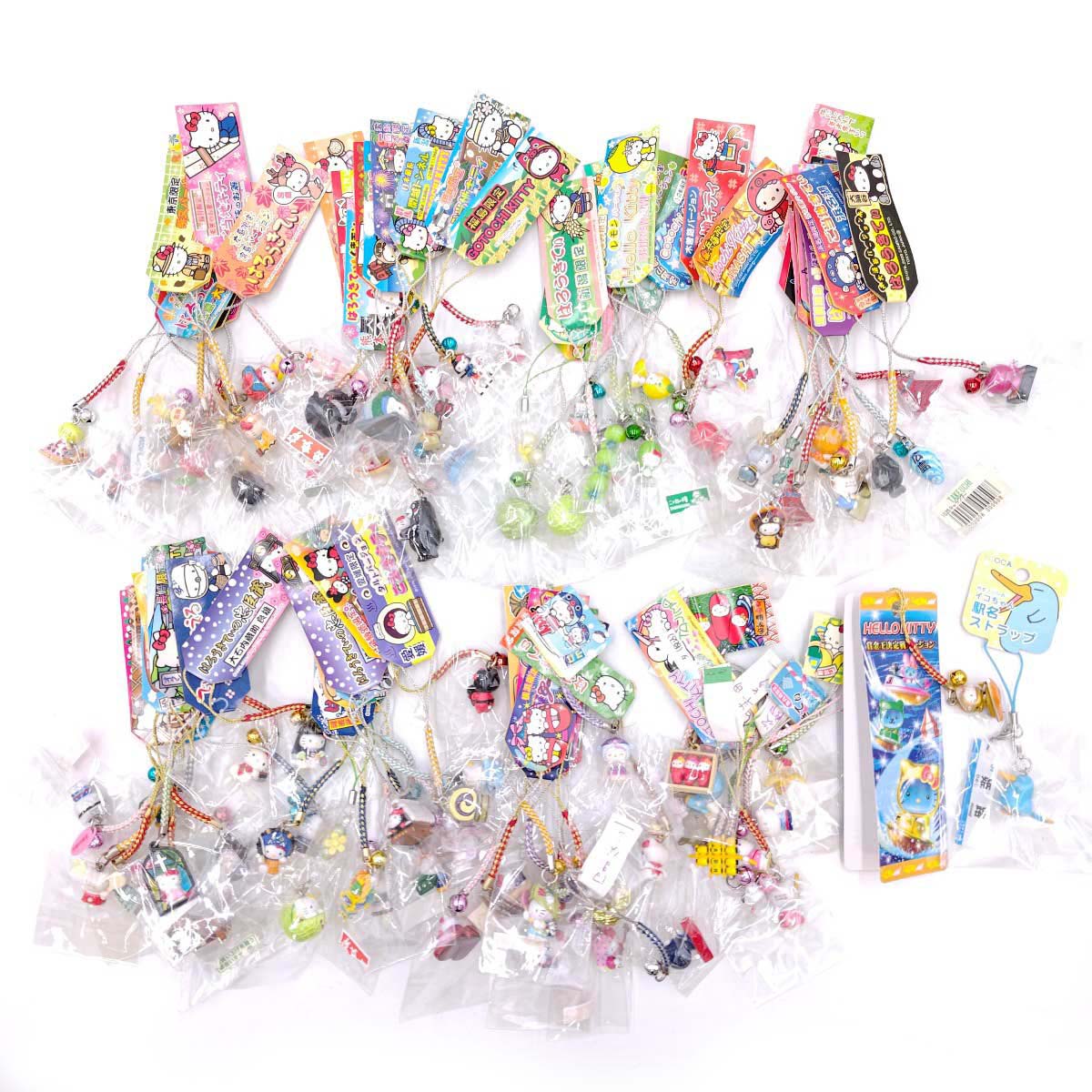 【中古】[81点セット] ハローキティ キティちゃん ご当地 根付け ストラップ キーホルダー マスコット