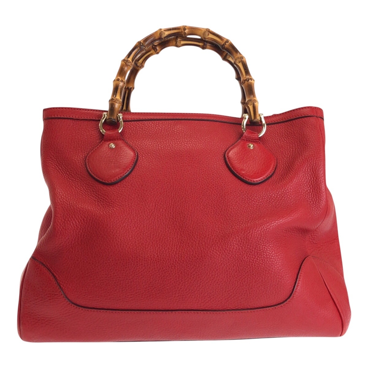 美品 バンブー レッド ゴールド金具 レザー 282317 トートバッグ ハンドバッグ レディース 501512