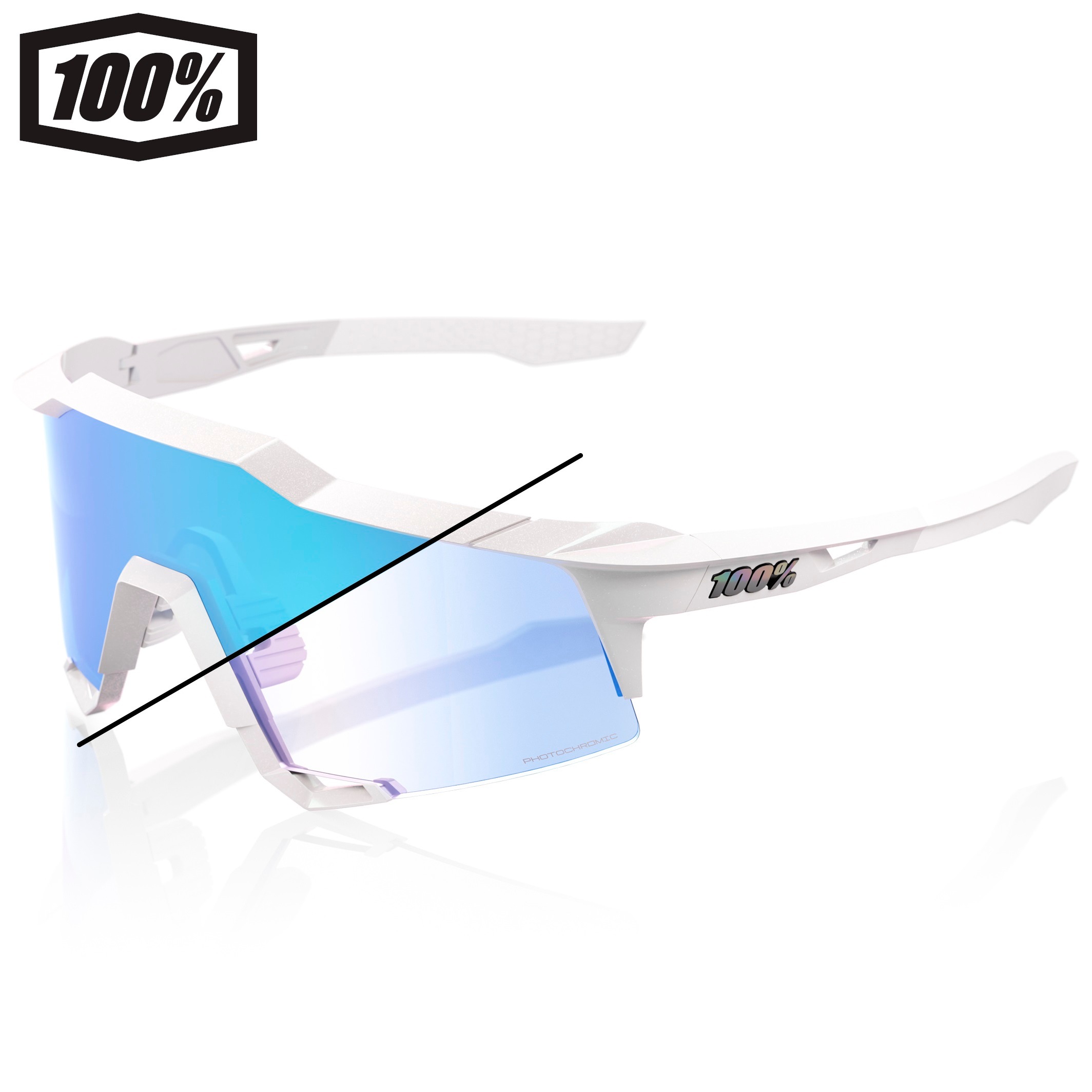 ワンハンドレッド 6000700038(ワンハンドレッ スポーツサングラス スピードクラフト Speedcraft Pearl White Glitter Blue 6000700038ワンハンドレ