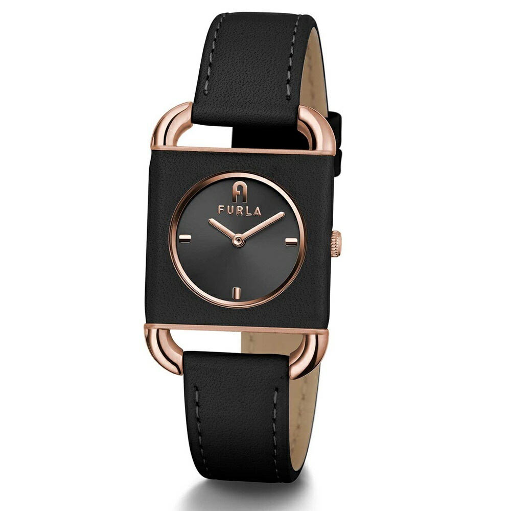 フルラ 腕時計 レディース ブランド ブラック 革 レザー アルコ スクエア ブラック文字盤 時計 小さい シンプル かわいい おしゃれ 大人 女性 母 妻 彼女 時計 記念日 贈り物 サプライズ 家
