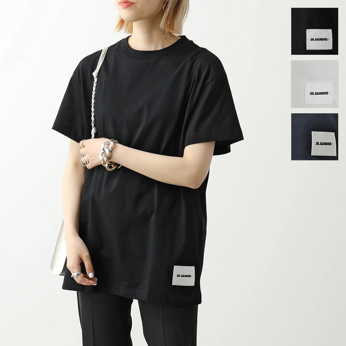 JIL SANDER ジルサンダー Tシャツ 【1枚単品】JPUU706530 MU248808 J47GC0001 J45048 レディース 半袖 クルーネック ロゴラベル コットン カラー3色