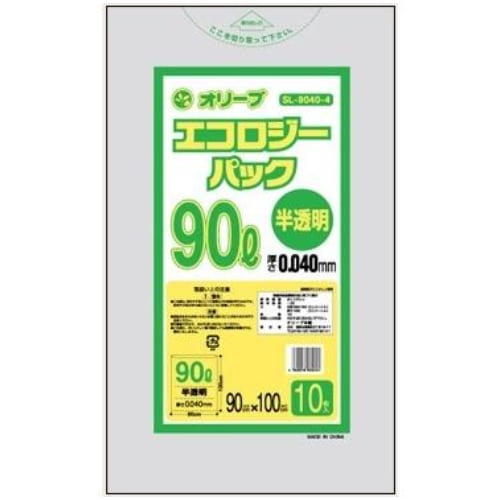 業務用ごみ袋 90L 厚さ0.04mm 10枚30冊 300枚セット まとめ買い まとめ売り 大きめサイズ 特大 極厚！ 半透明
