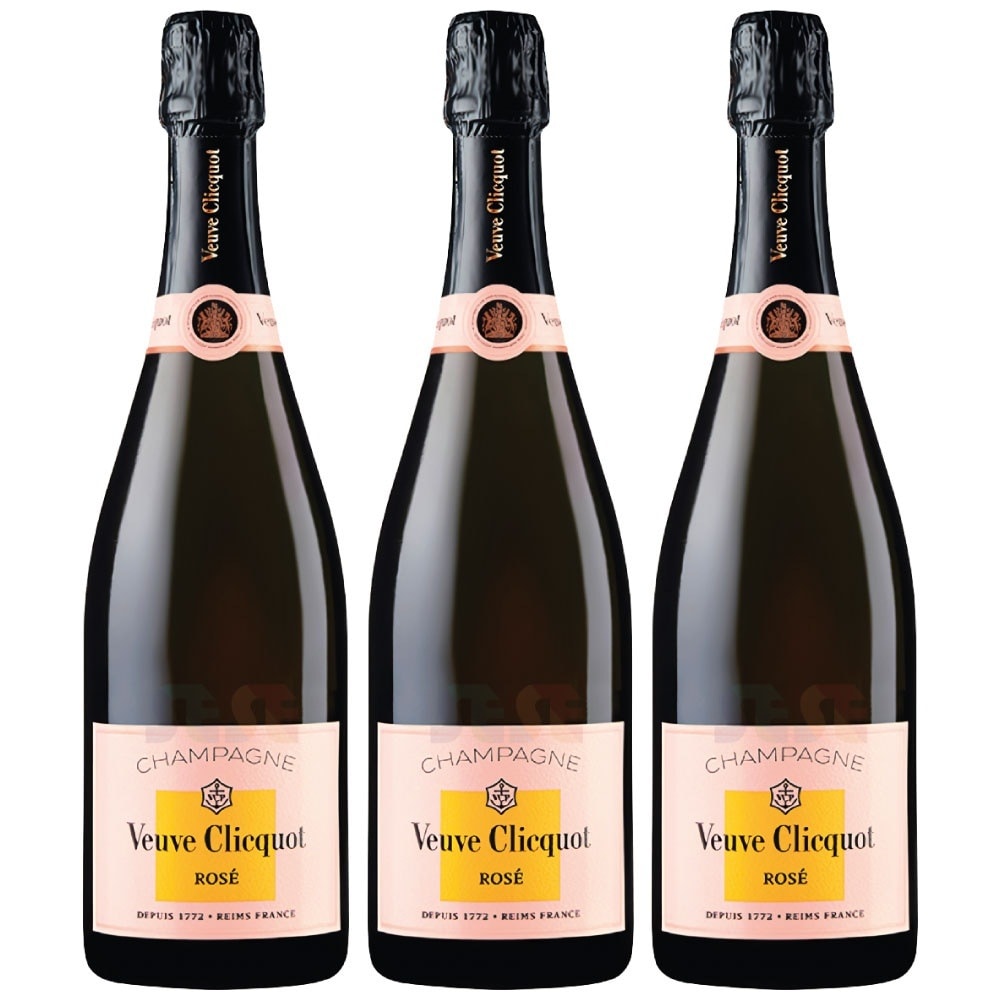 ヴーヴ・クリコ ローズラベル 3本セット 750ml / スパークリング 辛口 フランス シャンパン Veuve Clicquot Rosé