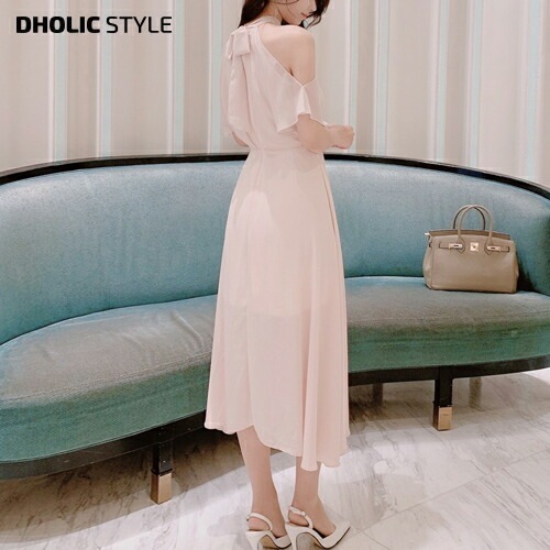 [メガ割りSALE]ホルターネックシフォンワンピース・p515314