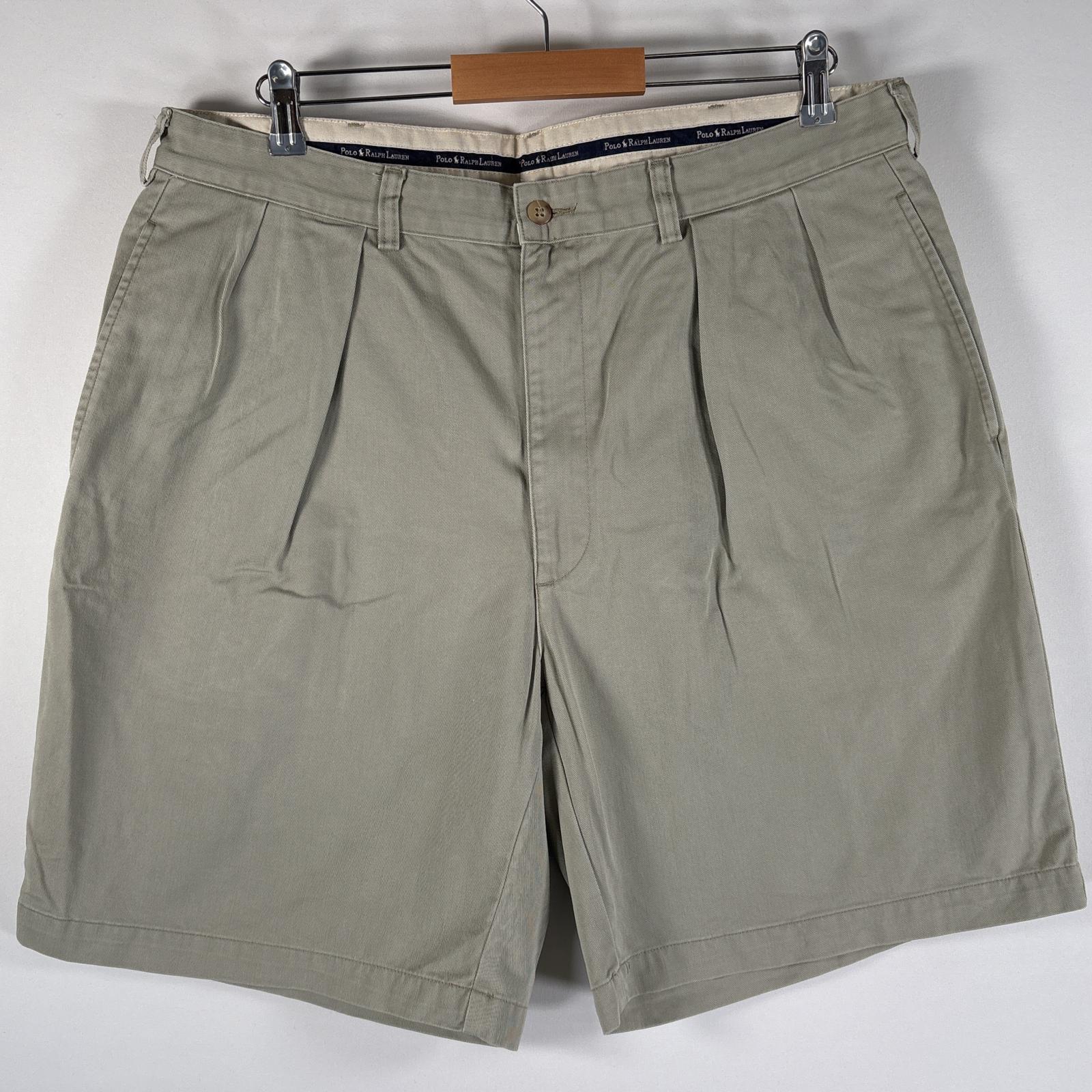 古着 ショートパンツ チノパン ポロチノ 大きいサイズ ワンポイントロゴ w38 ベージュ系 メンズ
