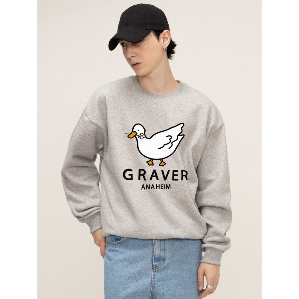 GRAVER ホワイトダックスマイルマンツーマングレー