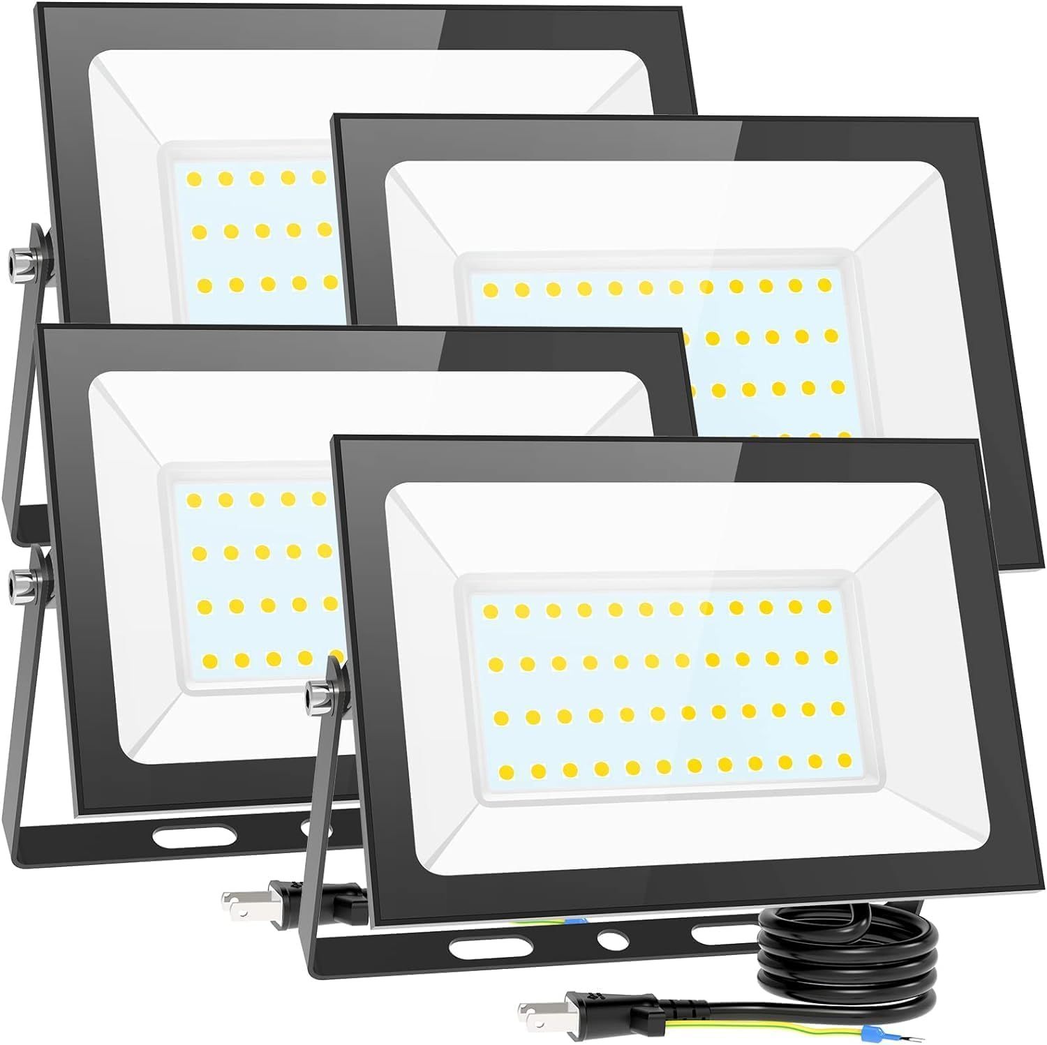 LED投光器 80W 10000LM 昼光色 ledライト 屋外 IP66 防水 豪雨対応 作業灯 led 100V対応 アース付きプラグ PSE認証済 灯光器 高演色Ra85以上 外灯 高輝度 省エ