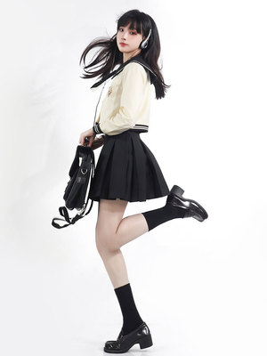 [中川花音]オリジナル日系正規JK制服秋冬スーツ学校給食学院風ミニスカート 5,188円