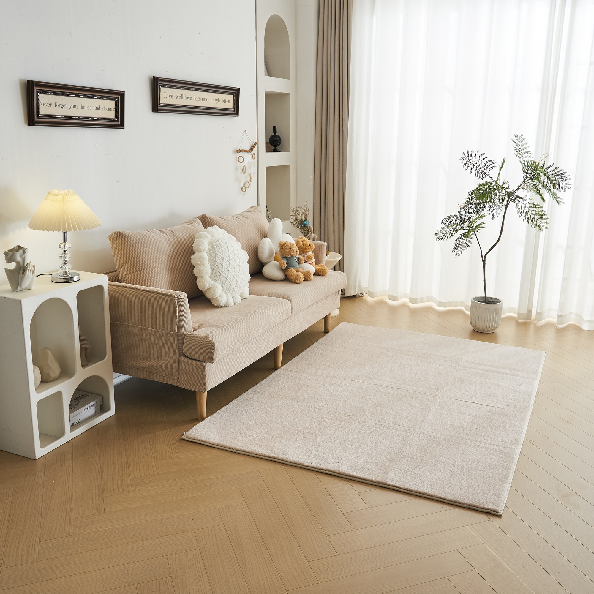 200×250cm ラグ カシミヤ 洗える 北欧 ダウンリンク 超高密度織 約225万本/m2 カーペット 滑り止め ふかふか 洗える 角型 絨毯 床暖房 ホットカーペット おしゃれ 防カビ 防ダニ