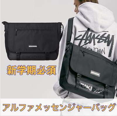 ★2021SS新作★NEIKIDNIS★ALPHA MESSENGER BAG_ブラック ネイキドニス(NEIKIDNIS) ALPHA MESSENGER BAG / BLACK