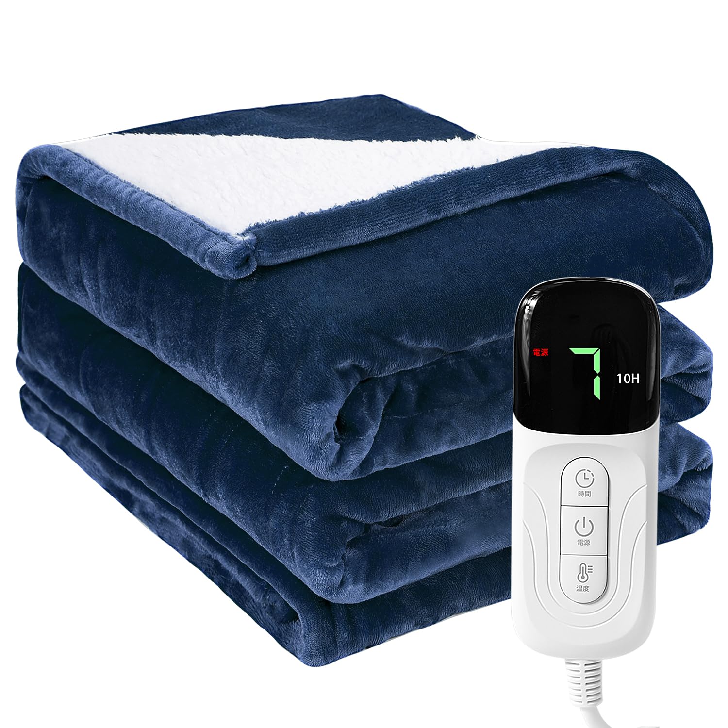 JUUE 電気毛布 掛け敷き兼用 188×130cm【7段階温度調整& 6段階タイマー】電気ブランケット 【フランネルとサンゴフリース 厚手生地】 3分速暖 恒温加熱 過熱保護 切り忘れ防止 省エネ