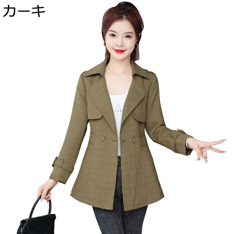 スプリングコート レディース トレンチコート 春 コート チェスターコート アウター テーラードカラー カジュアル 春コート ハーフ丈 ジャケット 春服 細身 通勤 通学 エレガント