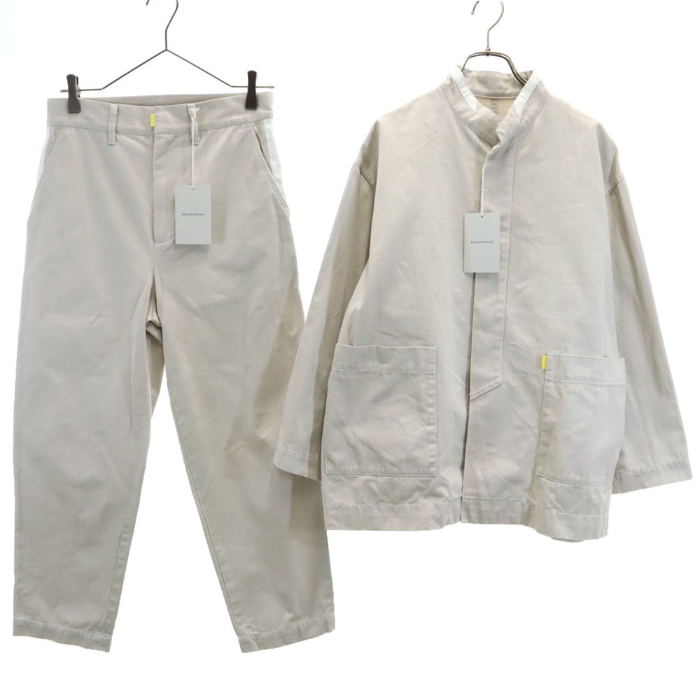 未使用 レンモトミツ 日本製 ジャケット 上下セットアップ 1 ベージュ系 REN MOTOMITSU クロップド丈 メンズ