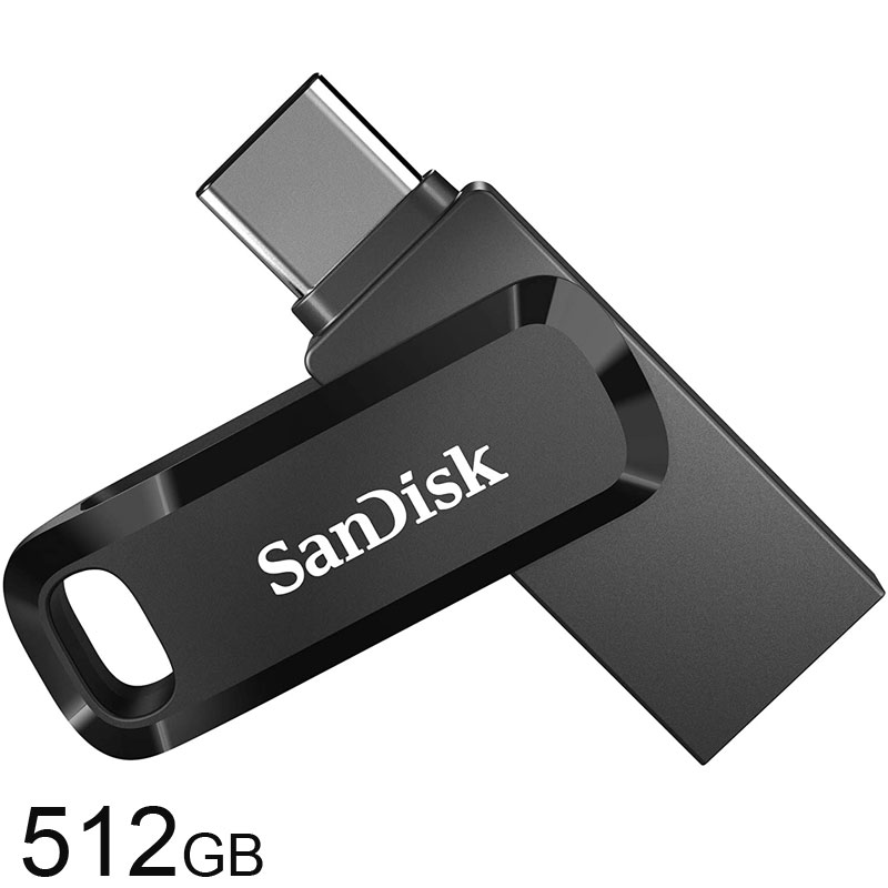 USBメモリー512GB USB3.2 Gen1-A/Type-C 両コネクタ搭載Ultra Dual Drive Go R:400MB/s SDDDC3-512G-G46 回転式海外パ