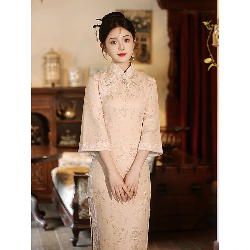 ワンピースドレスドレス秋の冬の長袖ハイエンドエレガントな毎日のウェアラブル新しいスタイル 2025