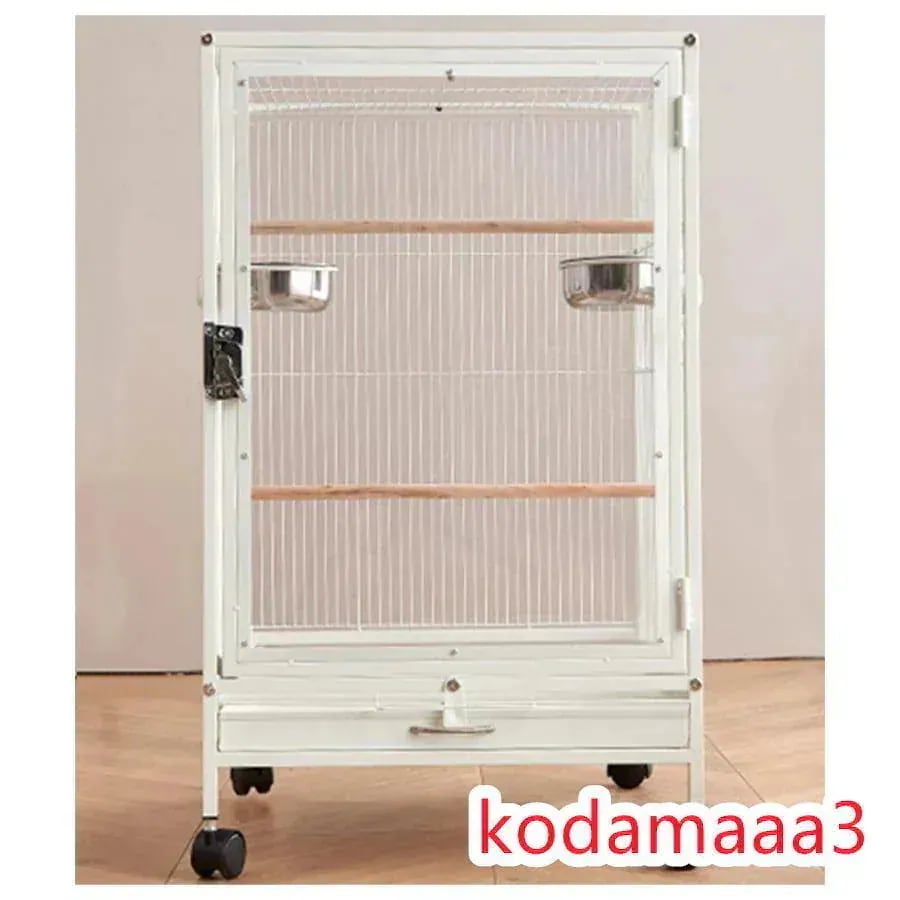 短納期クリアアクリル鳥かご 複数飼い大型インコ ケージ セキセイインコゴザクラインコオカメインコ鳥籠 Ｗ46×Ｄ46×Ｈ77cm(外寸)