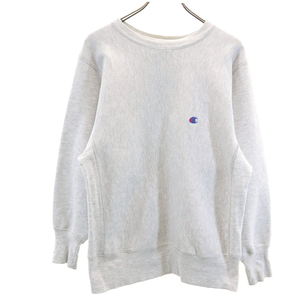 90s オールド USA製 刺繍タグ 長袖 リバースウィーブ スウェット M グレー 目あり メンズ