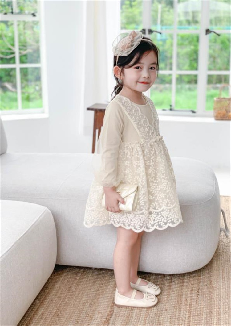 安いし可愛い大人気商品 韓国ファッション 22 韓国 秋 レー 長袖 奉呈 女の子 ワンビース ドレス