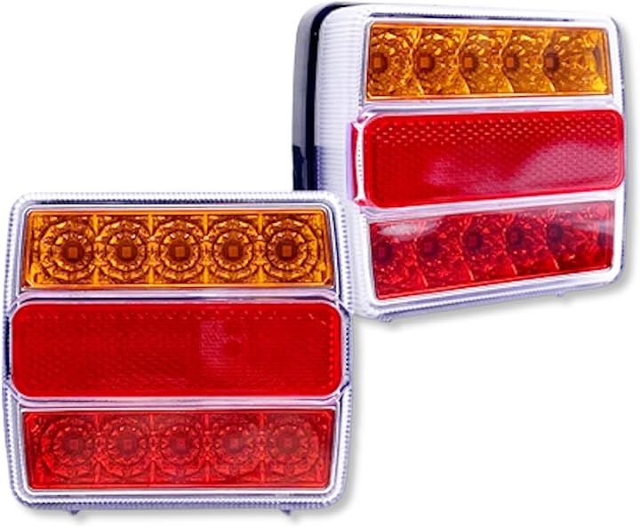 12V用 テールランプ EU7ピン マグネット式 トレーラー 7極 カプラー LED ライト ウインカー ブレーキランプ ヒッチメンバー 牽引 けん引( EU7ピン(レッド/アンバー))