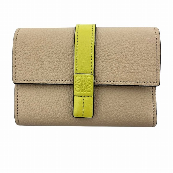 ロエベ バーティカルウォレット C660S86X01 スモール コンパクト 3つ折り財布 【中古】
