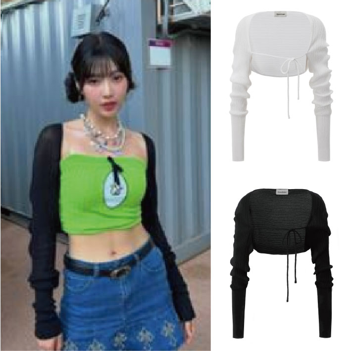 Red Velvet JOY 着用 Lit bolero クロップ バレーコア スタイル (2 COLORS)