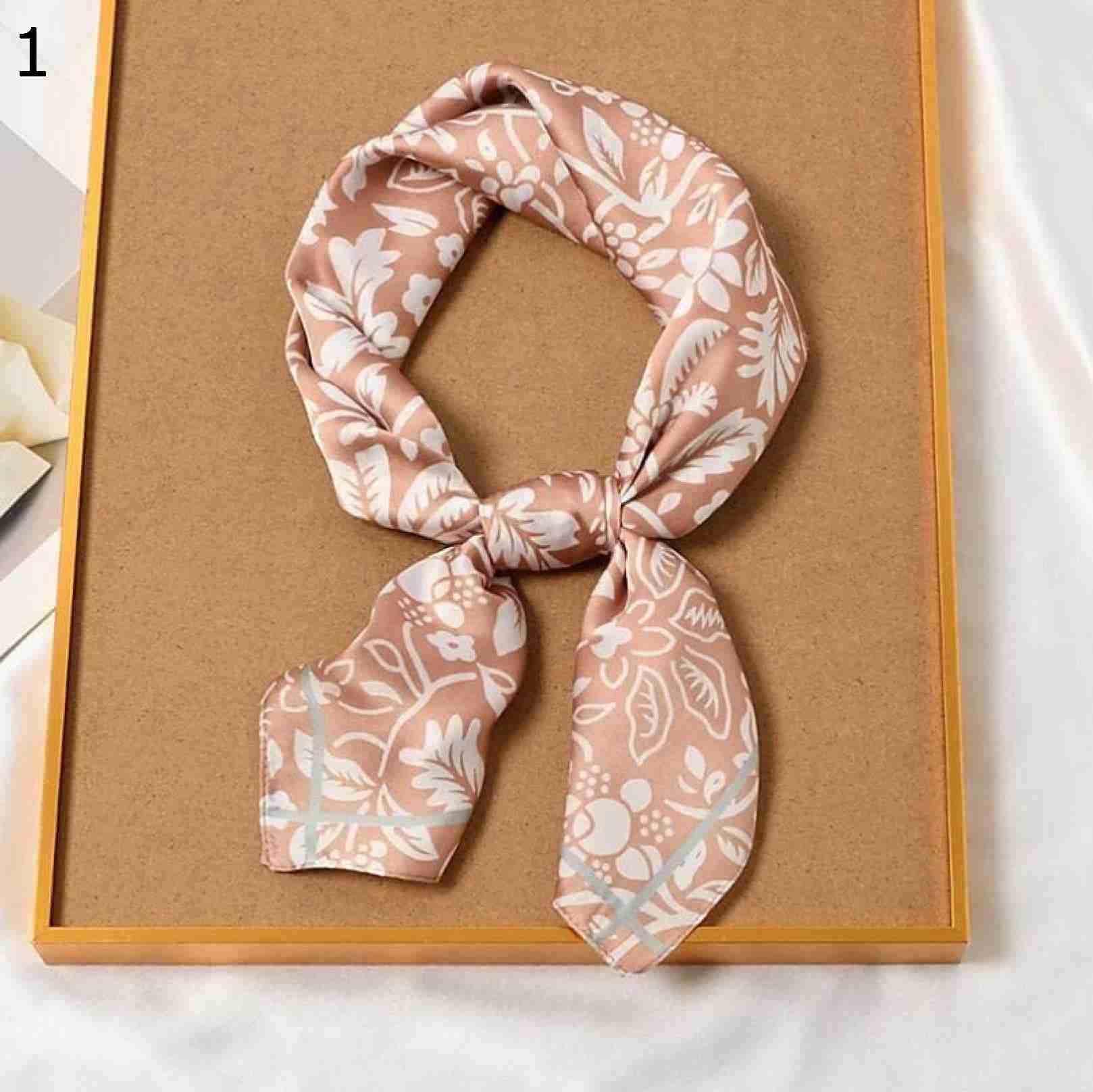 【20%OFFクーポン～】フラワープリントレディース春秋スカーフガールズエレガント多機能カジュアルスモールスクエアヘッドスカーフ スカーフ (Color : Pink Size : 70x70cm