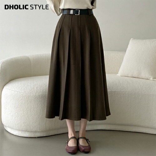 プリーツフレアロングスカート・p603953