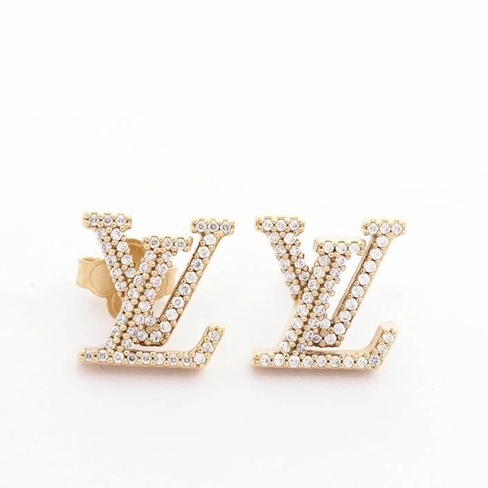 【美品】ルイヴィトン ピアスLV アイコニック ストラス M00609 ラインストーン 【ピアス】 32,370円