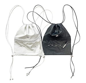 FAKE LEATHER DRAWSTRING BAG