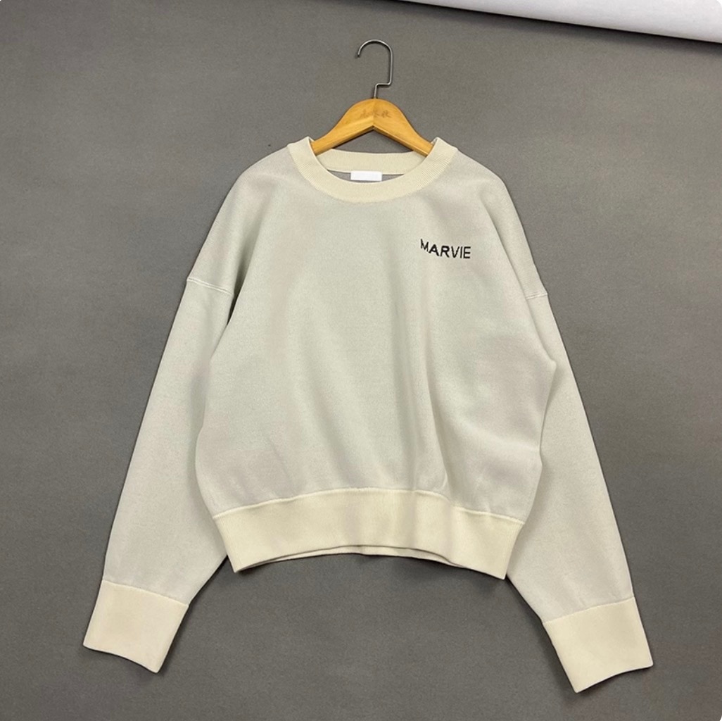 レディース トップス カットソー プルオーバー トレーナー 白トップス ミディアム丈 袖あり 長袖 萌袖 ラウンドネック クルーネック 襟なし 伸縮性 綿 かわいい 大人可愛い きれいめ シンプル