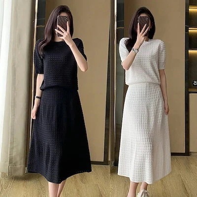 【2点購入で1OO円オフ】[即納]ス 上下セット ニット レディース ジャージ 人气新作 夏服 高級感 夏 レディース セットアップ 品質良い