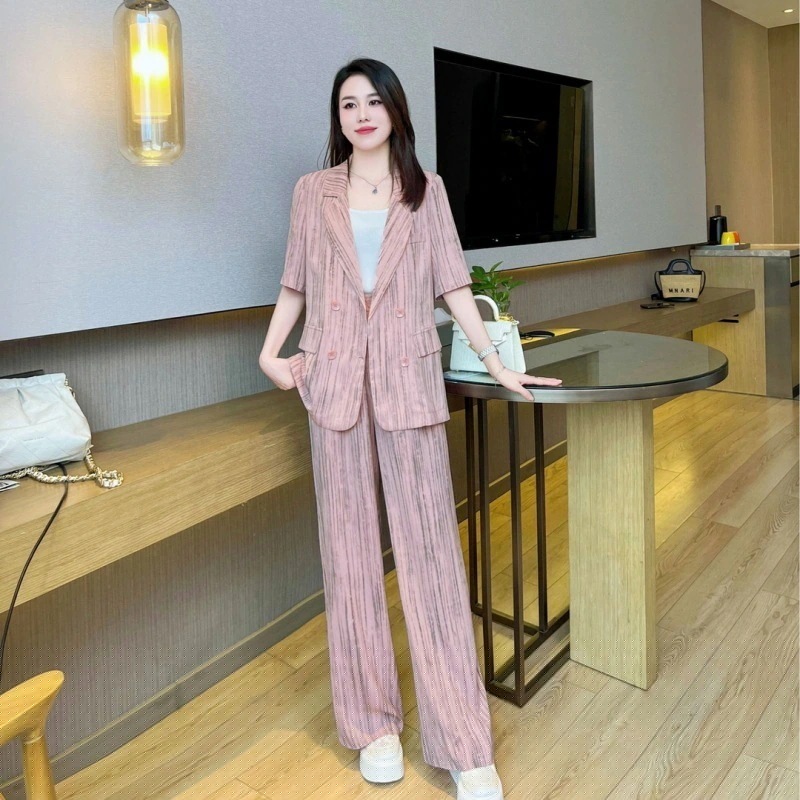 プレミアム薄いセクションアイスシルク2025夏しいスタイル焼け防止服ファッション2セットレディース薄いスーツスーツパンツプロフェッショナルスーツファッションツーピース 5,354円