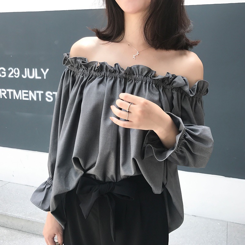 オフショルダーギャザーブラウス 0055t