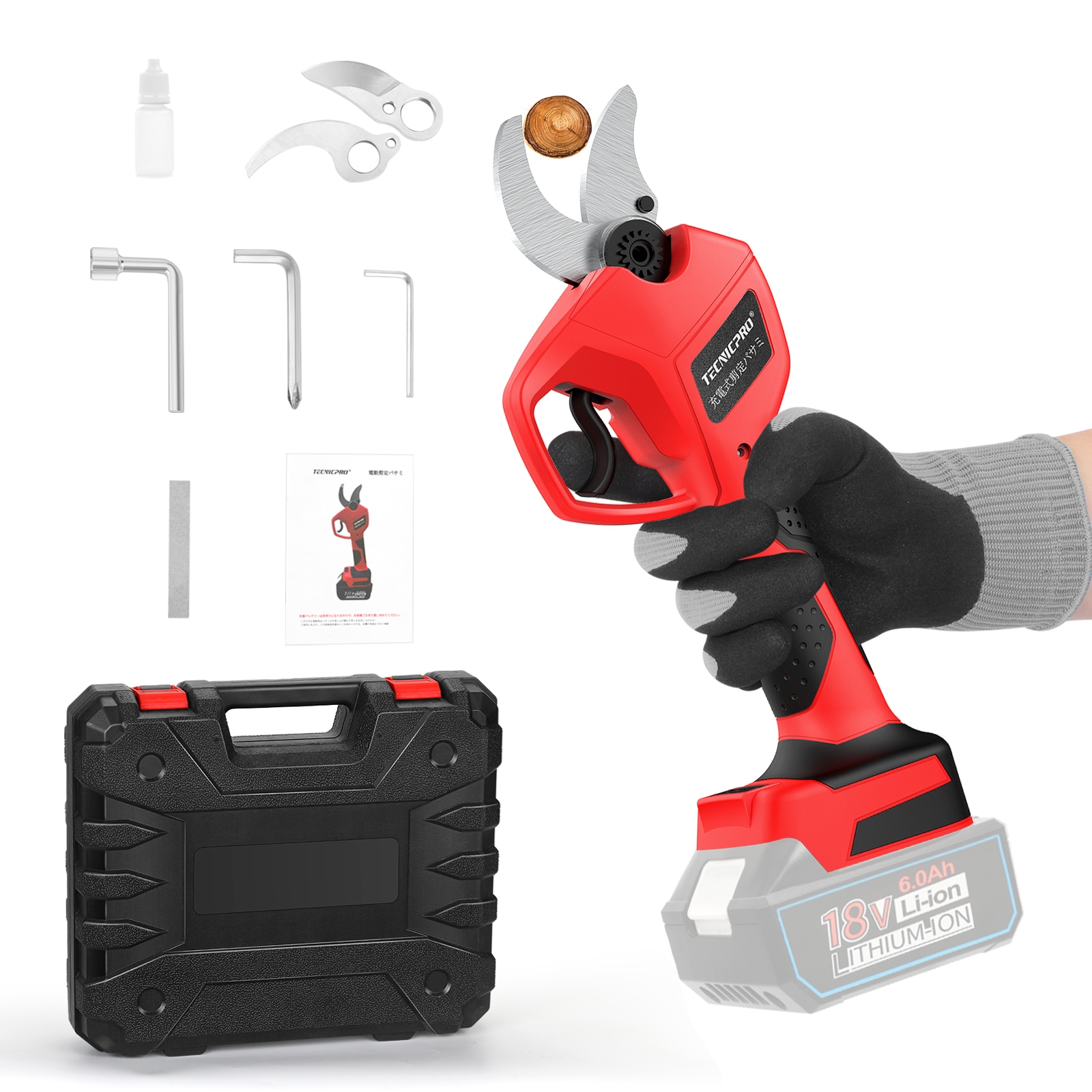 充電式 電動 剪定ばさみ 剪定鋏 電動ハサミ 最大切断直径30mm マキタ18Vバッテリー対応 庭木/枝切り/果樹/園芸用 日本語取扱説明書