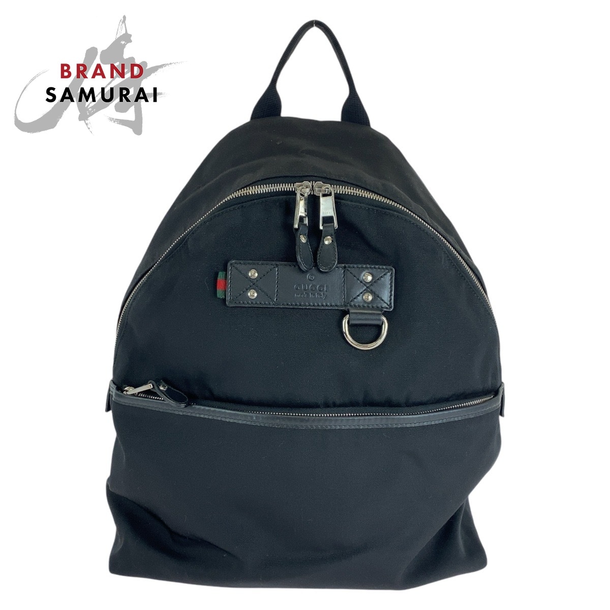 美品 シェリーライン ブラック 黒 シルバー金具 キャンバス/レザー 268184 リュック・デイパック バックパック 男女兼用 レディース 409469