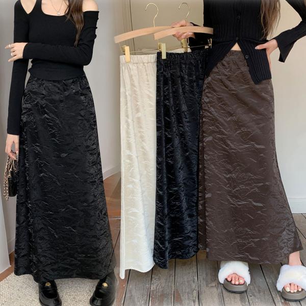 ロングスカート ハイウエスト マキシ丈 Aラインスカート ゆったり 体型カバー オシャレ 着痩せ 体型カバー ペンシルスカート オールシーズン(メール便送料無料)