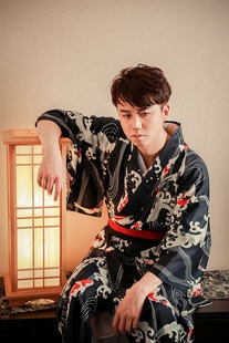 現物着物正装男伝統着物武士服大錦鯉武士着物セット