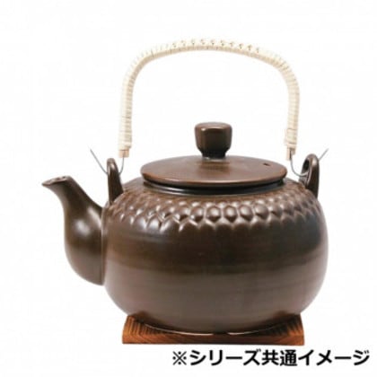 M4343栗茶亀甲耐熱土瓶1700cc 萬古焼