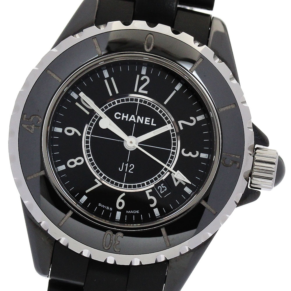 シャネル CHANEL H0681 J12 黒セラミック デイト クォーツ レディース 良品 _892541【中古】