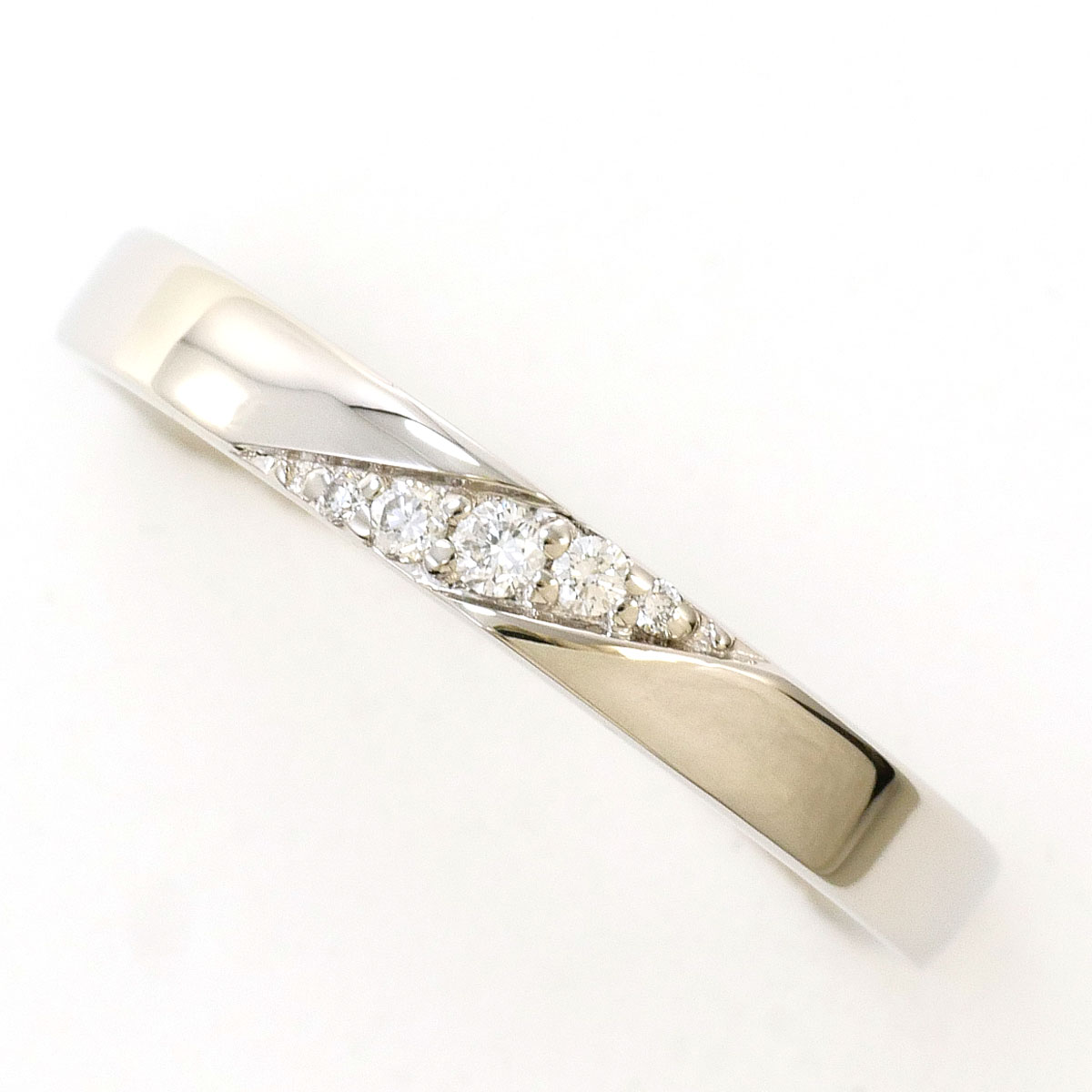 PT950 プラチナ リング・指輪 13号 ダイヤモンド 0.04 ct 総重量約3.5g 中古
