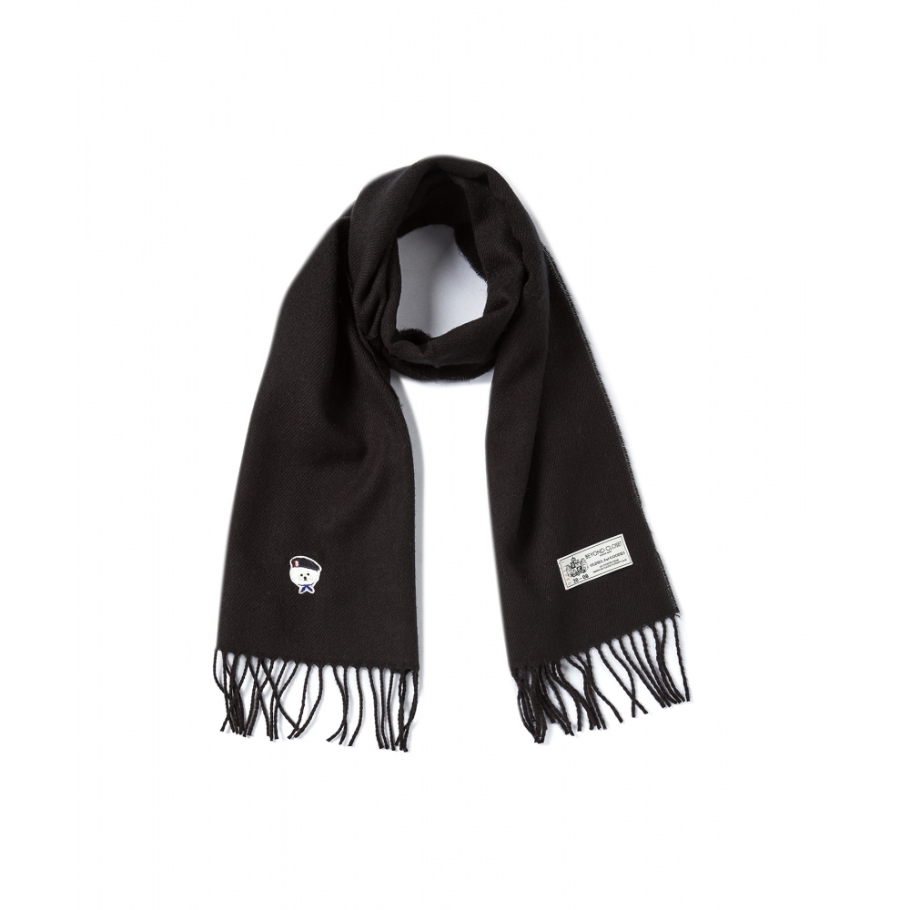 BEYOND CLOSET ニューパリジャンドッグワッフェンベーシックマフラーブラック