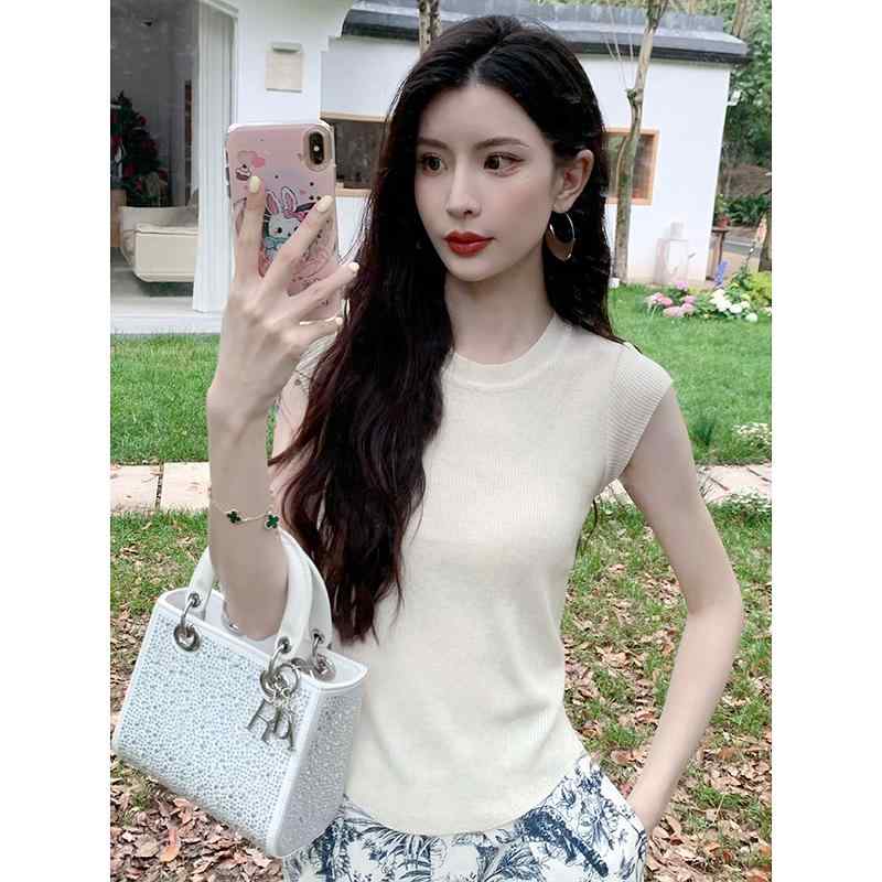 レディース ファッション カジュアル おしゃれ デート 女子会 軽量 涼しい 涼しい 涼しい 涼しい ルイーズ 無地 ラウンドネック ニット Tシャツ スリムフィット 半袖 トップス 夏