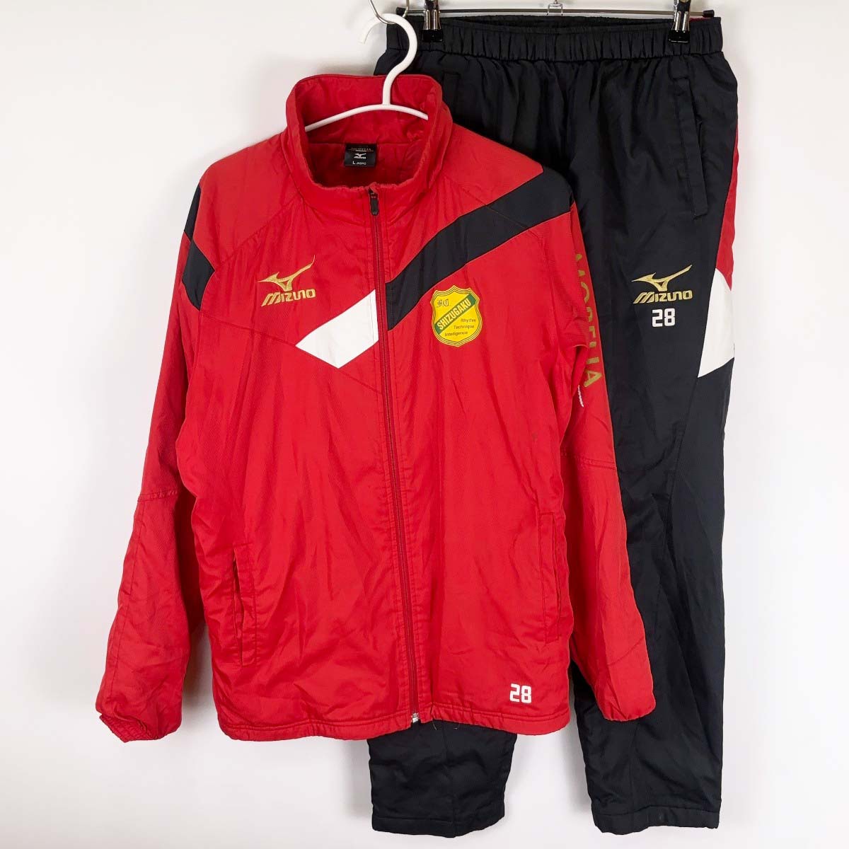 【中古】[上下セット] ミズノ 静岡学園高校 サッカー部 ウォーマー L MIZUNO 支給品 実使用