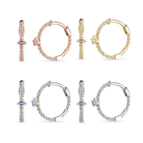 DOROCY 14k ロープデイリーラップダイヤモンドリングピアス (4色)