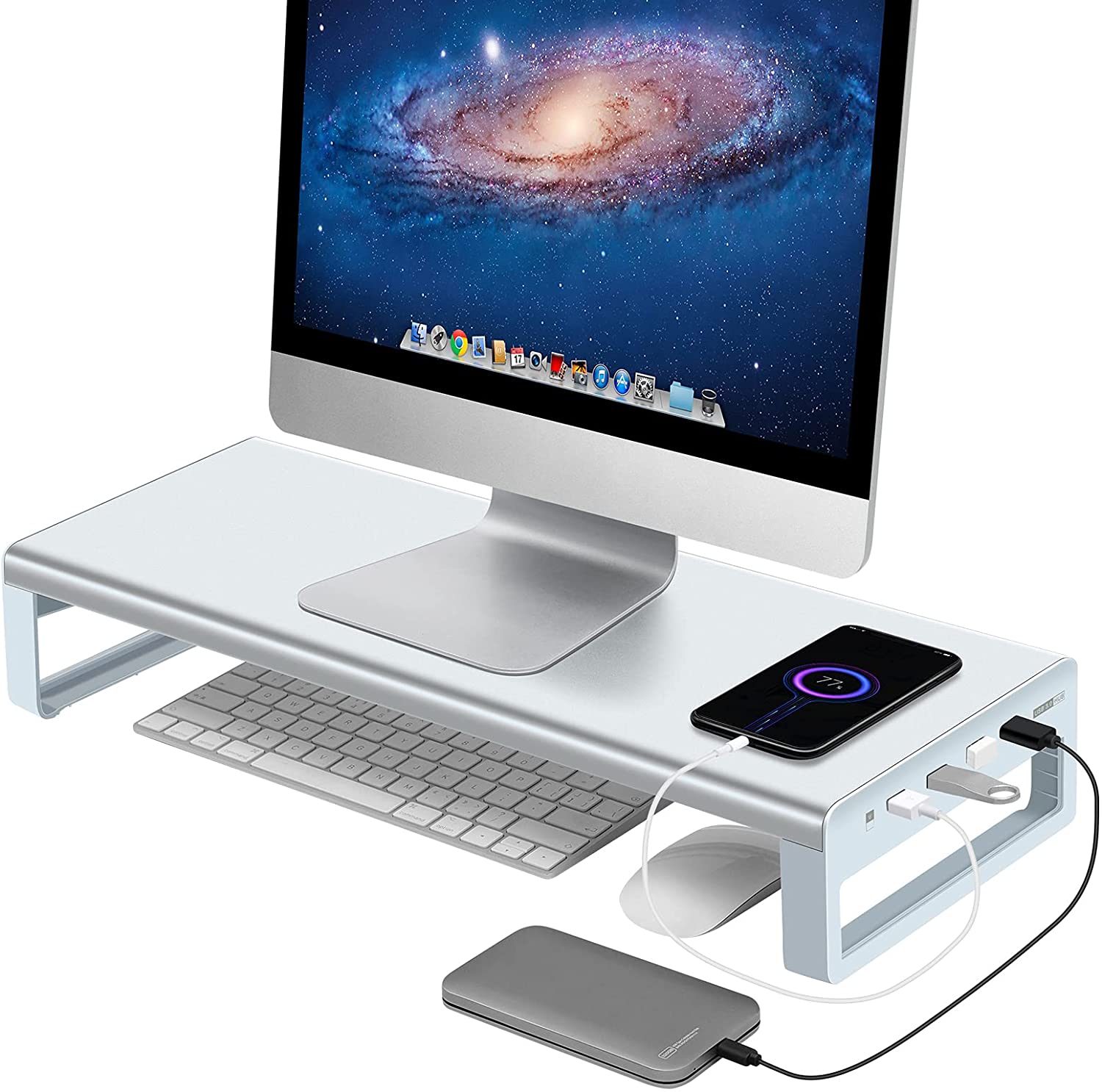 【本日限定価格】 VAYDEER シルバー データ転送と充電をサポートし金属製コンピュータースタン