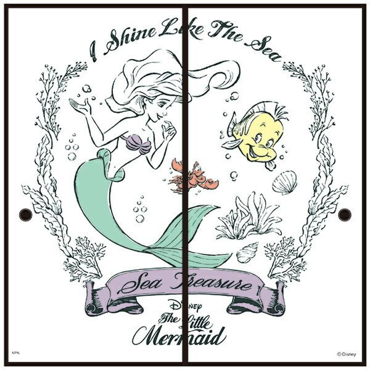 アサヒペン ふすま紙 ディズニープリンセス アリエル（ふすま紙2枚組用） 92cm×182cm NTLP-021F 襖紙 襖張り替え 襖リメイク リトルマーメイドcm　裏貼