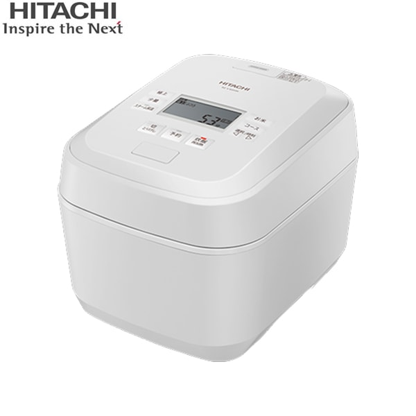 RZ-V100HM(W) HITACHI 圧力&スチーム ふっくら御膳 フロストホワイト 炊飯容量5.5合 圧騰甘み炊き 大火力 沸騰鉄釜 蒸気カット