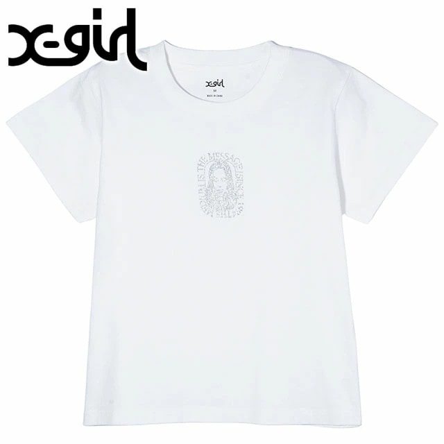 メール便 フェイスラウンデッドスクエア ショートスリーブ ベイビーTシャツ [105243011014] レディース トップス 半袖 ショート丈 WHITE